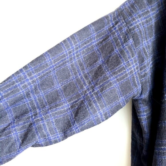 Gallego Desportes Blue Grey Plaid Red Cross Long Shirt Dress M - Picture 3 of 7